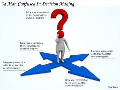 3d man confued in decision making ppt graphics icons powerpoint