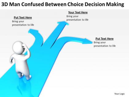3d man confused between choice decision making ppt graphics icons