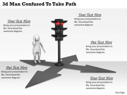 3d man confused to take path ppt graphics icons powerpoint