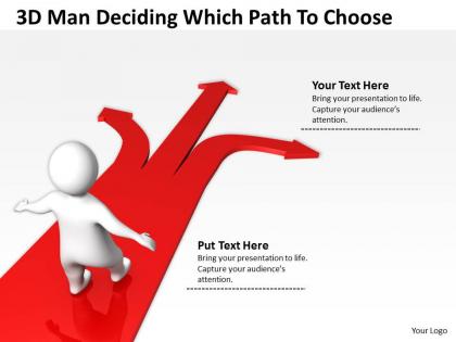 3d man deciding which path to choose ppt graphics icons