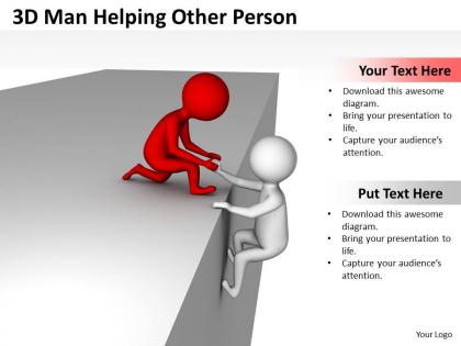 3d man helping other person ppt graphics icons powerpoint