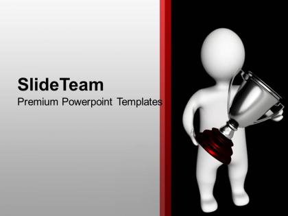 3d man holding trophy winner powerpoint templates ppt themes and graphics 0113