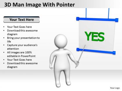 3d man image with pointer ppt graphics icons
