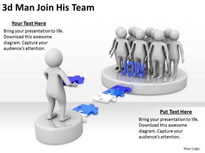 3d man join his team ppt graphics icons powerpoint