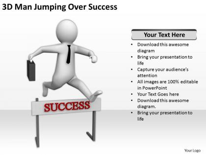 3d man jumping over success ppt graphics icons powerpoint