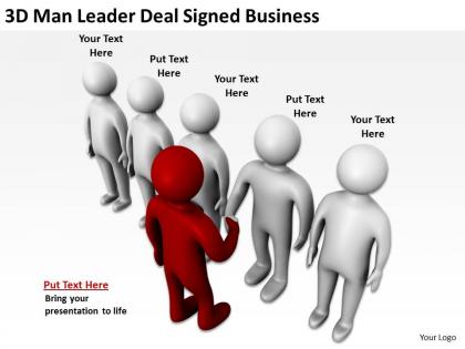 3d man leader deal signed business ppt graphics icons powerpoint