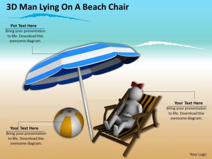 3d man lying on a beach chair ppt graphics icons powerpoint