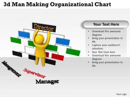 3d man making organizational chart ppt graphics icons powerpoint
