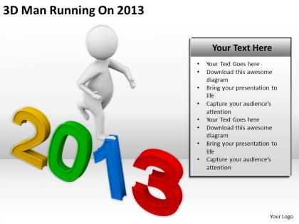 3d man running on 2013 ppt graphics icons powerpoint