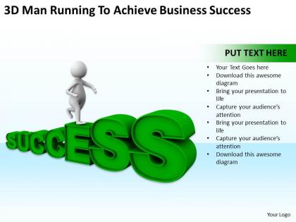 3d man running to achieve business success ppt graphics icons powerpoint