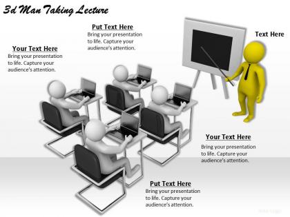 3d man taking lecture ppt graphics icons powerpoint