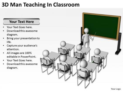 3d man teaching in classroom ppt graphics icons powerpoint