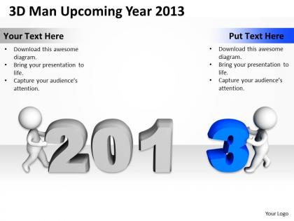 3d man upcoming year 2013 ppt graphics icons
