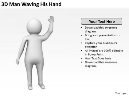 3d man waving his hand ppt graphics icons