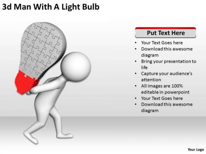 3d man with a light bulb ppt graphics icons