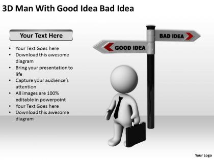 3d man with good idea bad idea ppt graphics icons powerpoint