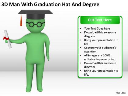 3d man with graduation hat and degree ppt graphics icons powerpoint