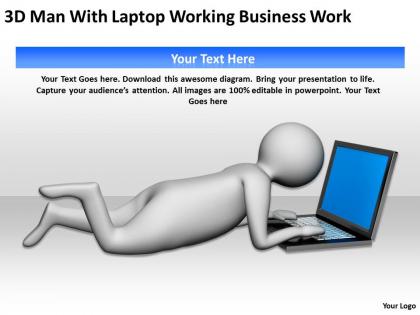 3d man with laptop working business work ppt graphics icons powerpoint