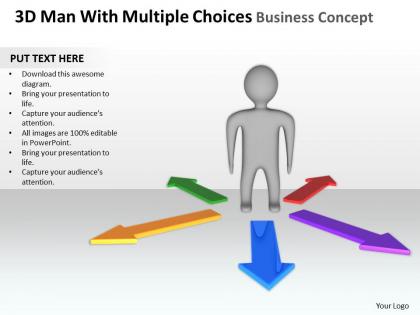 3d man with multiple choices business concept ppt graphics icons