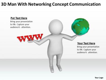 3d man with networking concept communication ppt graphic icon