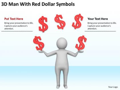 3d man with red dollar symbols ppt graphics icons powerpoint