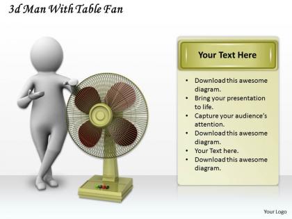 3d man with table fan ppt graphics icons powerpoint