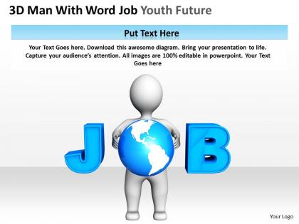 3d man with word job youth future ppt graphics icons