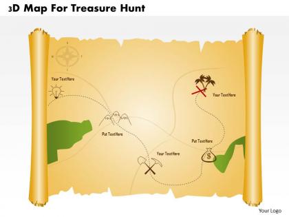 3d map for treasure hunt powerpoint template
