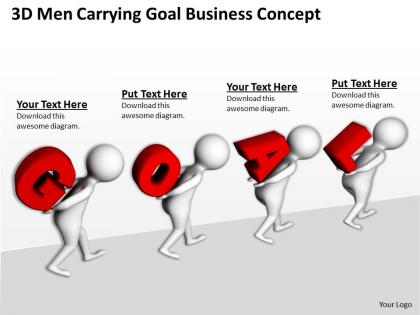 3d men carrying goal business concept ppt graphics icons powerpoint