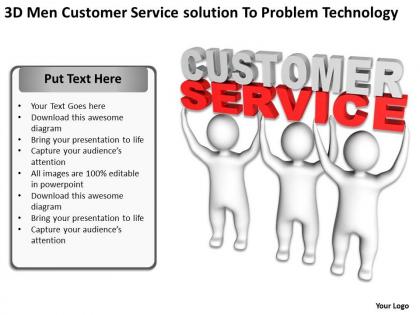 3d men customer service solution to problem technology ppt graphic icon