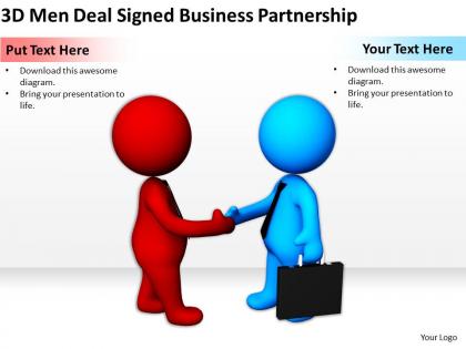 3d men deal signed business partnership ppt graphics icons powerpoint