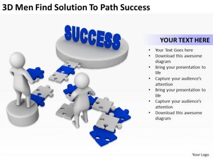 3d men find solution to path success ppt graphics icons powerpoin