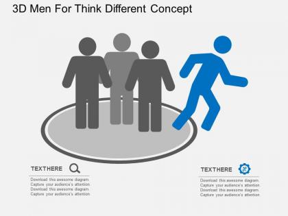 3d men for think different concept flat powerpoint design