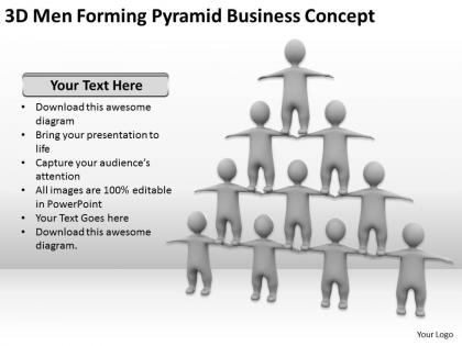 3d men forming pyramid business concept ppt graphics icons powerpoint