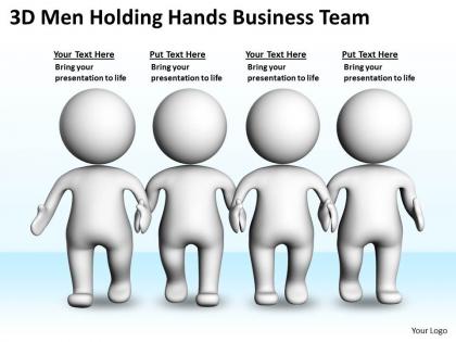 3d men holding hands business team ppt graphics icons