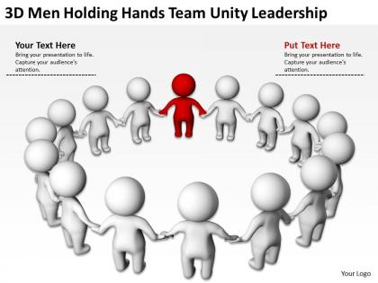 3d men holding hands team unity leadership ppt graphics icons