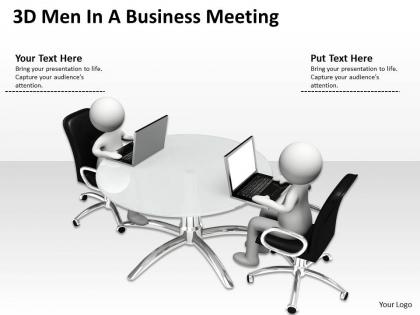 3d men in a business meeting ppt graphics icons