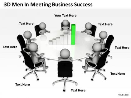3d men in meeting business success ppt graphic icon
