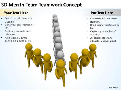 3d men in team teamwork concept ppt graphic icon