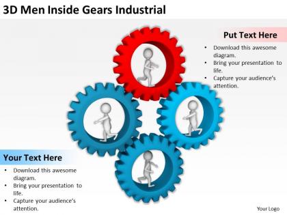 3d men inside gears industrial ppt graphics icons powerpoint