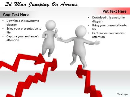 3d men jumping on arrows ppt graphics icons powerpoint