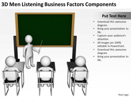 3d men listening business factors components ppt graphics icons