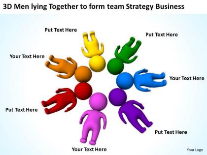 3d men lying together to form team strategy business ppt graphics icons