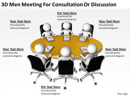 3d men meeting for consultation or discussion ppt graphics icons powerpoint