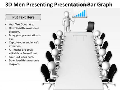 3d men presenting presentation bar graph ppt graphics icons powerpoint