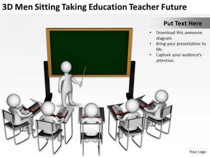 3d men sitting taking education teacher future ppt graphics icons