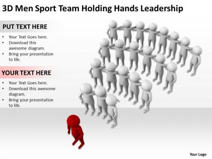 3d men sport team holding hands leadership ppt graphics icons powerpoint