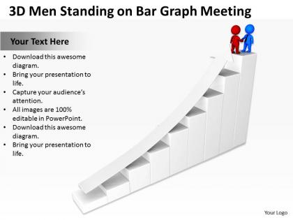 3d men standing on bar graph meeting ppt graphics icons powerpoint
