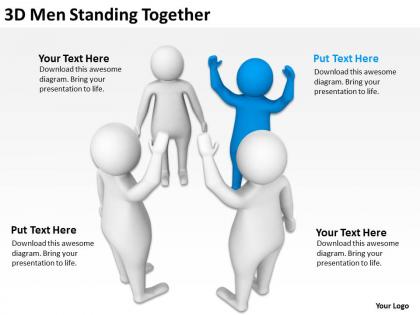 3d men standing together ppt graphics icons powerpoint