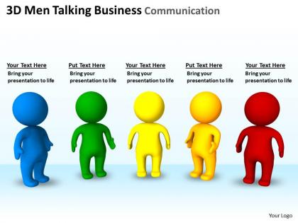 3d men talking business communication ppt graphics icons